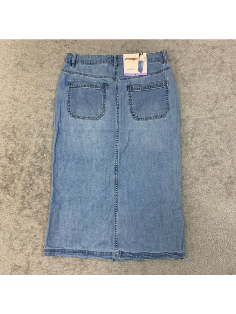 NWT Wrangler Women's 4 Chambray Midi Skirt Light Blue Button Front - Picture 5 of 13